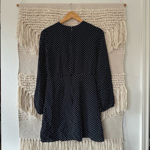 Theory Black Crepe Polka Dot Crew Dress - Picture 9 of 9